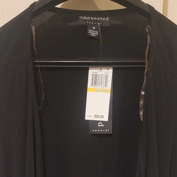 black stretchy cardigan CONNECTED size medium - Picture 7 of 7